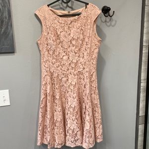 Danny and Nicole lace dress, size 12, light pink, worn once for 2 hours